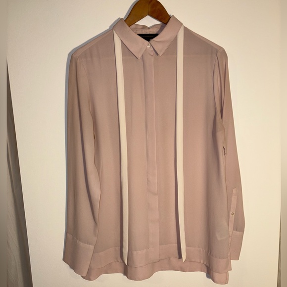 Banana Republic Blush Pink Tie-Neck Blouse | Size M - Picture 3 of 7
